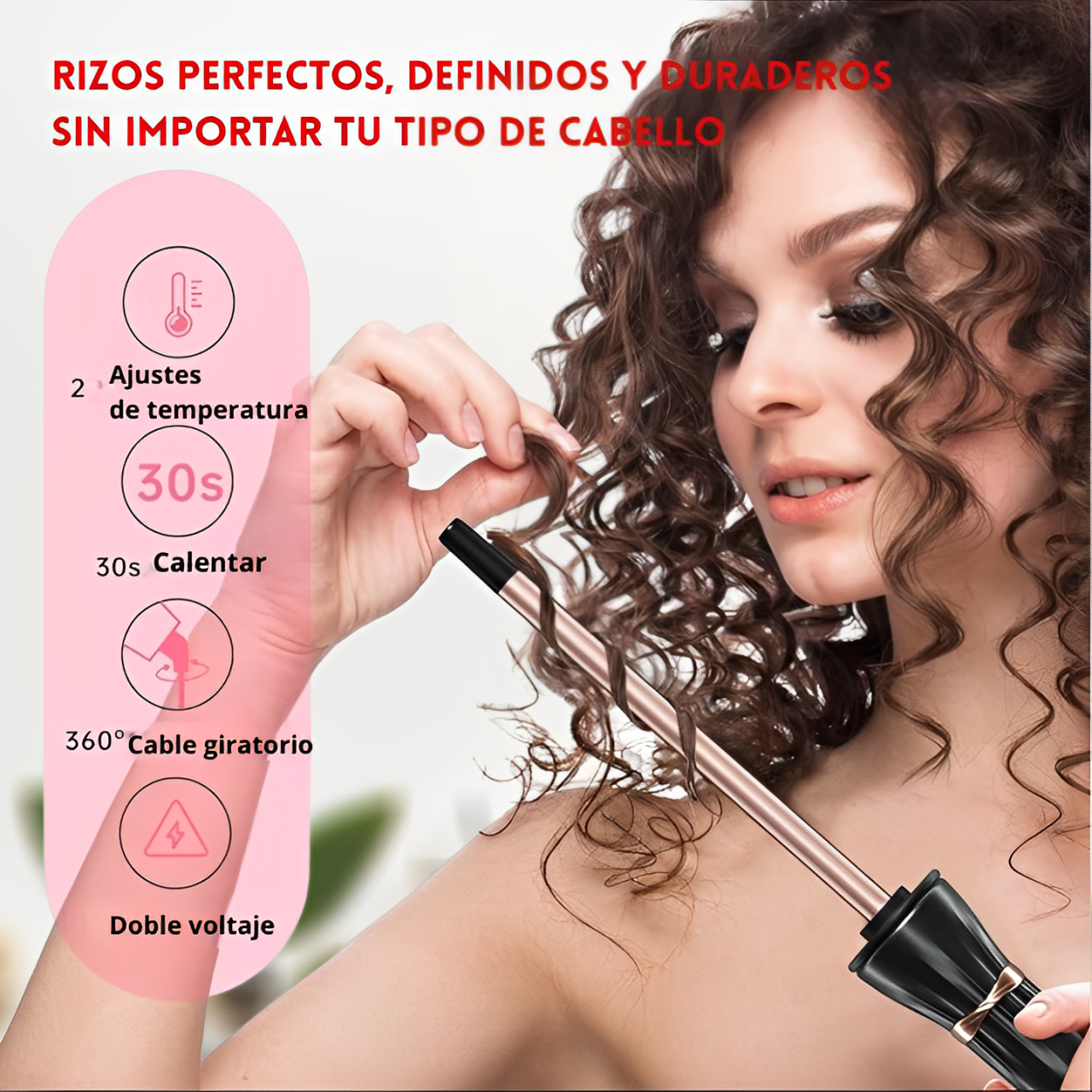 Rizador de Pelo 9mm – Varita Cerámica para Rizos Finos y Ondas Definidas