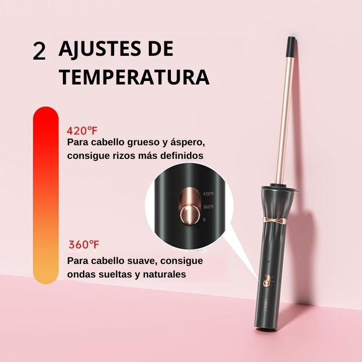 Rizador de Pelo 9mm – Varita Cerámica para Rizos Finos y Ondas Definidas