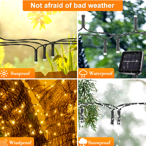 Luces de Navidad con panel Solar (23 metros)