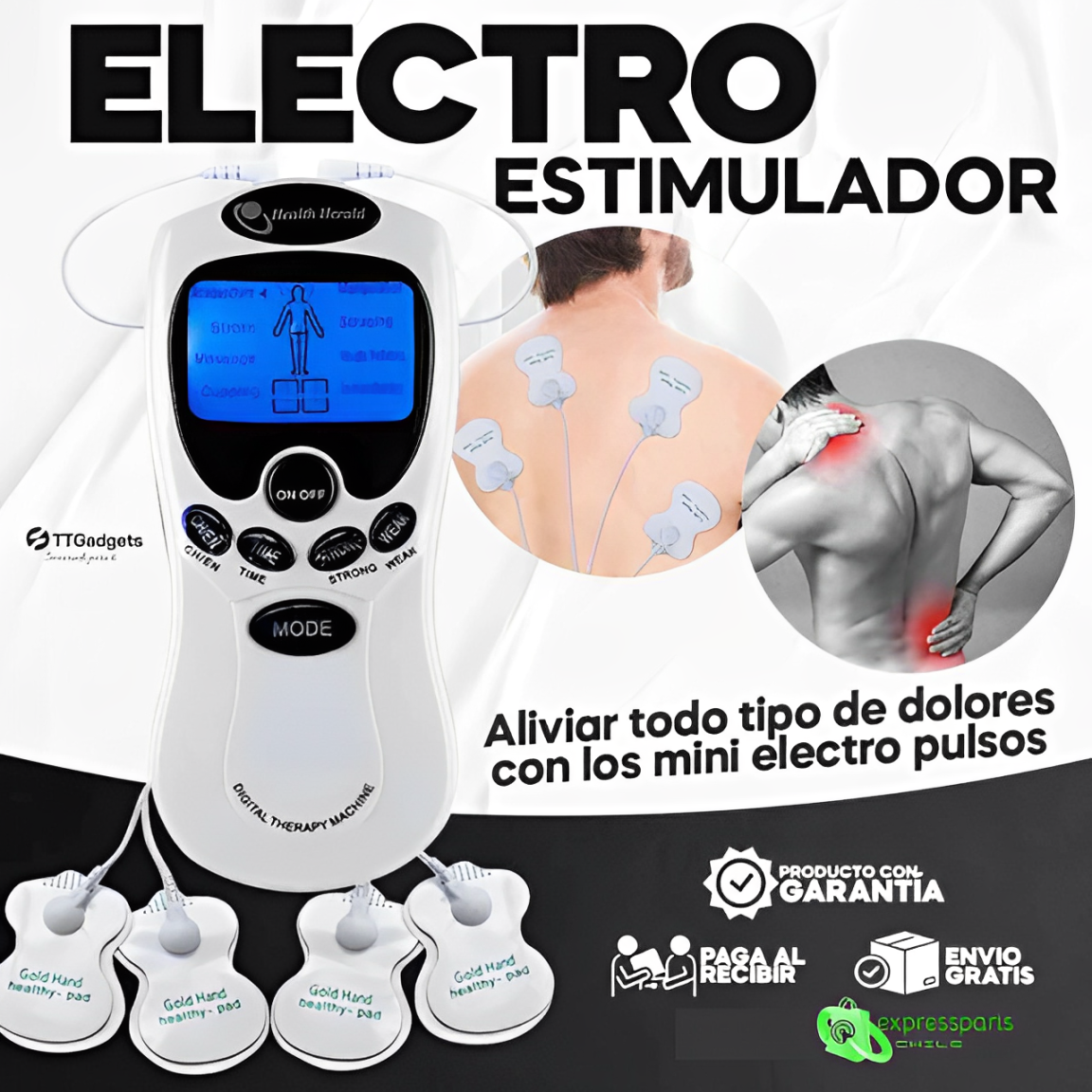 Electro Estimulador para Aliviar el Dolor / Masajeador Muscular